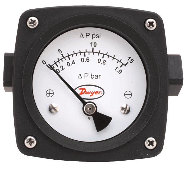 Dwyer Differential Pressure Piston-Type Gauge, Series PTGD
